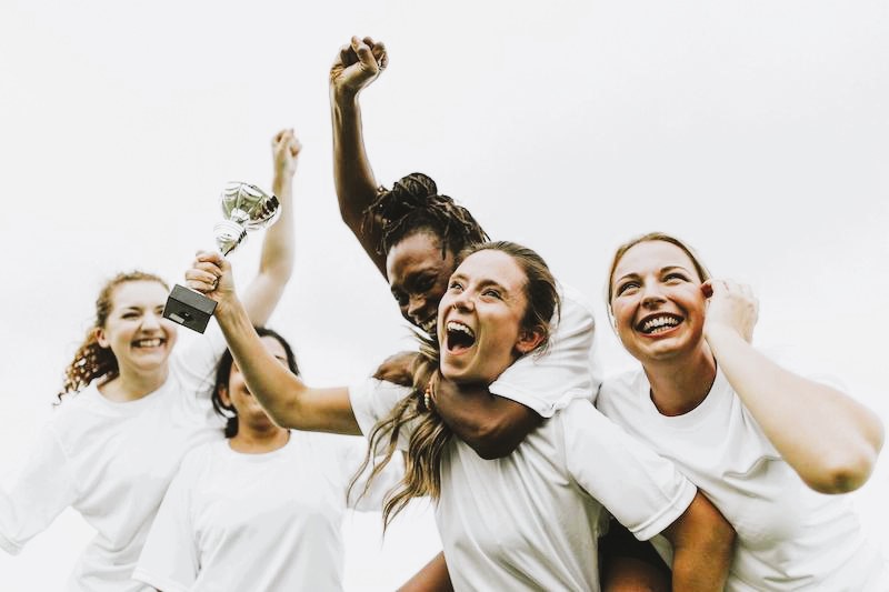 Girls celebrating